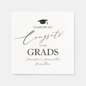 おめでとうは私たちのGrads Twins卒業パーティーへ スタンダードカクテルナプキン (正面)