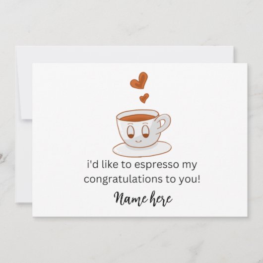 おめでとうをエスプレッソのようにあなたに贈りたい 、 案内状 (正面)