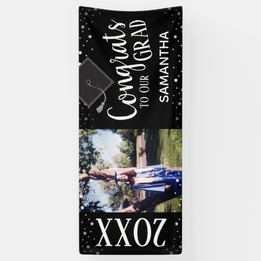 おめでとうをグラッド1枚に毎年 横断幕 (縦)