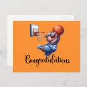 おめでとうをバスケットボールで祝おう ポストカード (正面/裏面)