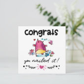 おめでとうを卒業あなたはそれを漫画のフクロウのユーモアを釘付け カード (スタンド正面)