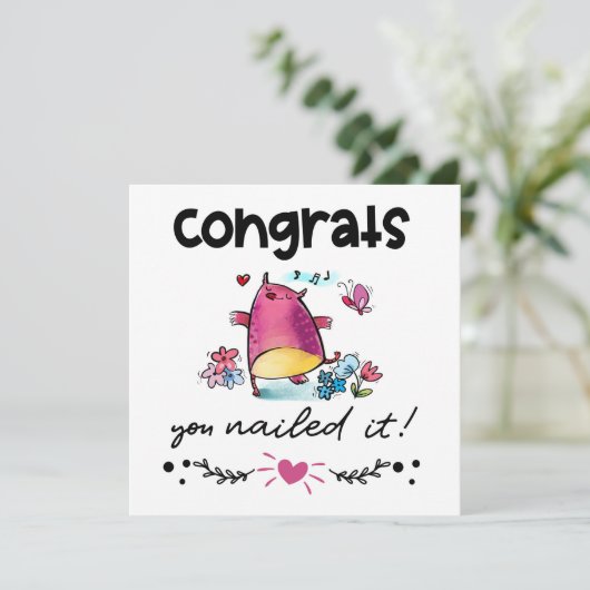 おめでとうを卒業あなたはそれを漫画のフクロウのユーモアを釘付け カード (スタンド正面)