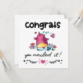 おめでとうを卒業あなたはそれを漫画のフクロウのユーモアを釘付け カード (正面/裏面インサイチュ)