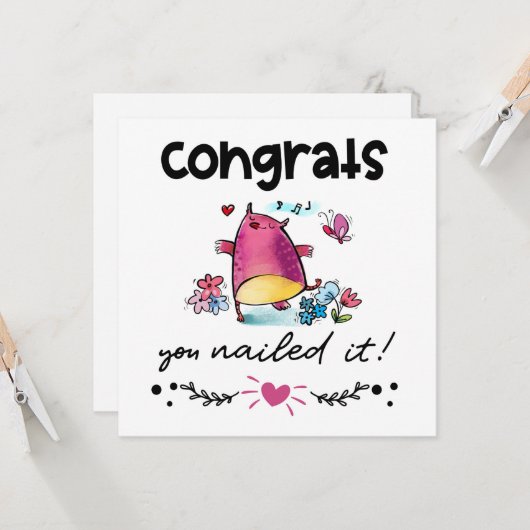 おめでとうを卒業あなたはそれを漫画のフクロウのユーモアを釘付け カード (正面/裏面インサイチュ)