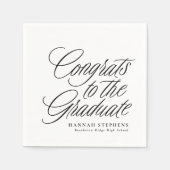 おめでとうを卒業クラシックブラック卒業 スタンダードカクテルナプキン (正面)