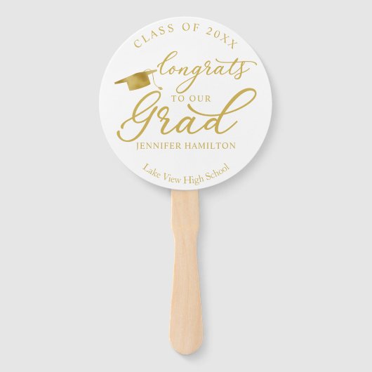 おめでとうを卒業シンプルしたエレガント時 ハンドファン (正面)