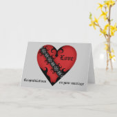 おめでとうを結婚するロマンチックなゴシック様式中世ハート カード (黄色い花)