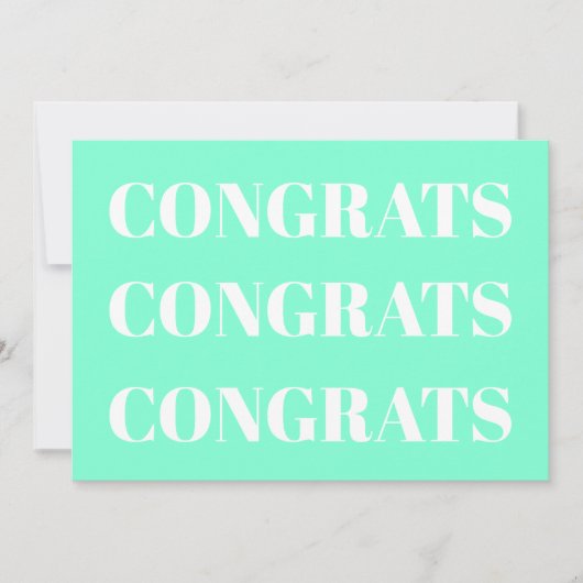 おめでとうアクア白モダンカード (正面)