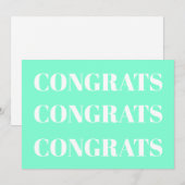 おめでとうアクア白モダンカード (正面/裏面)