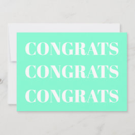 おめでとうアクア白モダンカード