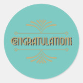 おめでとうアールデコ ラウンドシール (正面)