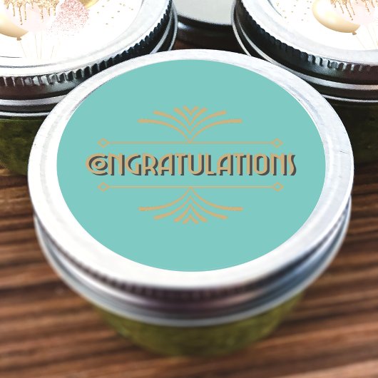 おめでとうアールデコ ラウンドシール