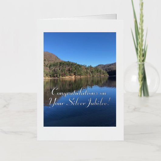 おめでとうエレガントシルバー・ジュビリー、カード 箔グリーティングカード (正面)