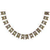 おめでとうエレガントブラックとフェイク金ゴールド バンティングフラッグ (全)