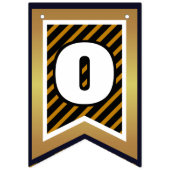 おめでとうエレガントブラックとフェイク金ゴールド バンティングフラッグ (第2の旗)