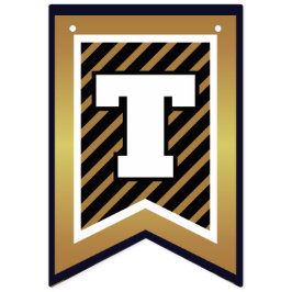 おめでとうエレガントブラックとフェイク金ゴールド バンティングフラッグ