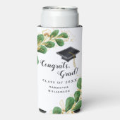 おめでとうエレガント大学院緑の学位卒業会 スリム缶クーラー (Seltzer裏面)