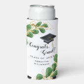 おめでとうエレガント大学院緑の学位卒業会 スリム缶クーラー (Seltzer正面)