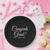 おめでとうエレガント大学院黒字教科年 ペーパープレート (パーティー)