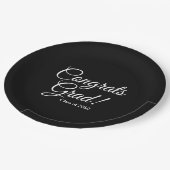 おめでとうエレガント大学院黒字教科年 ペーパープレート (アングル)