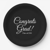 おめでとうエレガント大学院黒字教科年 ペーパープレート (正面)