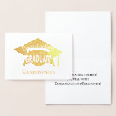 おめでとうエレガント金ゴールドキャモダンップ卒業 箔カード (ディスプレー)