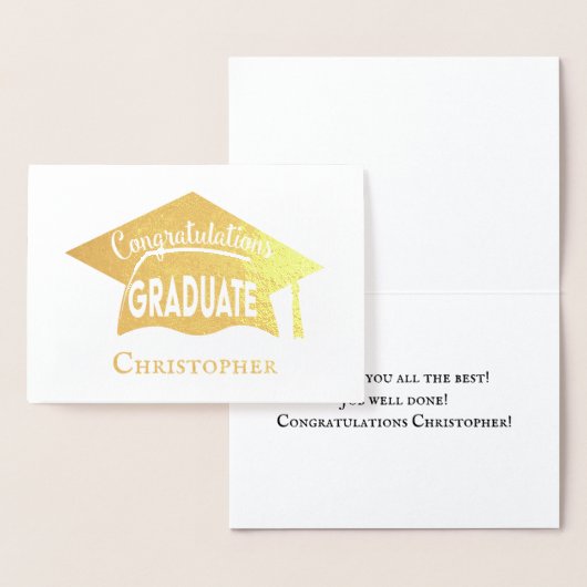 おめでとうエレガント金ゴールドキャモダンップ卒業 箔カード (ディスプレー)
