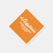 おめでとうオレンジ卒業式パーティー スタンダードカクテルナプキン (角)