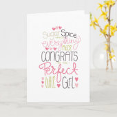 おめでとうオンザパーフェクト小さな女の子誕生カード カード (黄色い花)