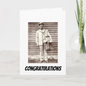 おめでとうオン新生児おもしろいヴィンテージ写真 カード (正面)