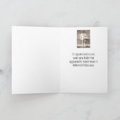 おめでとうオン新生児おもしろいヴィンテージ写真 カード (内部)