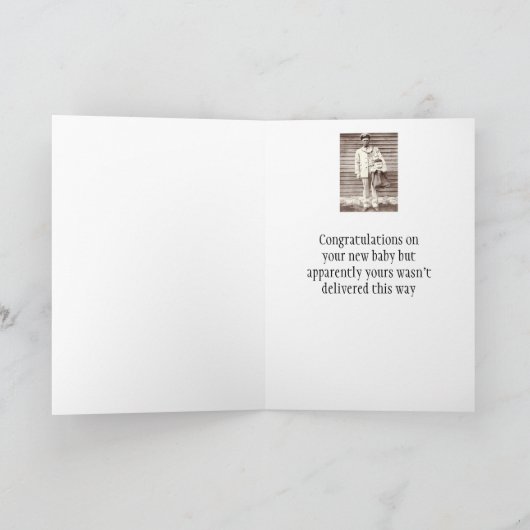 おめでとうオン新生児おもしろいヴィンテージ写真 カード (内部)