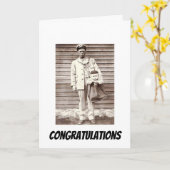 おめでとうオン新生児おもしろいヴィンテージ写真 カード (黄色い花)