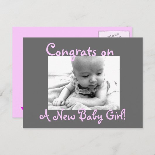 おめでとうオン新生児女！ 案内ポストカード (正面/裏面)