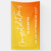 おめでとうカジュアルオレンジ&イエローグラデーション 横断幕 (縦)