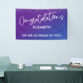 おめでとうカジュアルブルー&パープルグラデーション 横断幕 (トレードショー)