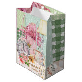 おめでとうカスタムパステルスクラップブックの背景 ミディアムペーパーバッグ (正面アングル)