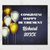 おめでとうカスタムリタイア食品・飲料ラベルセット スパークリングワインラベル (シングルラベル)