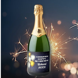 おめでとうカスタムリタイア食品・飲料ラベルセット スパークリングワインラベル