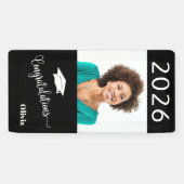 おめでとうカスタム写真エレガント卒業 横断幕 (横)