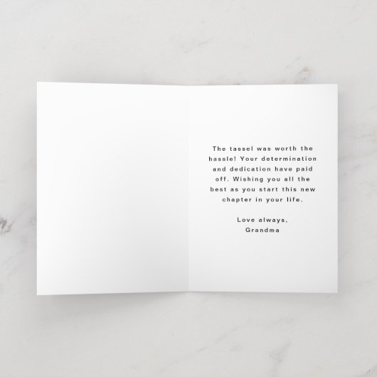 おめでとうカスタム写真大学院卒業 箔グリーティングカード (内側レイダウン)