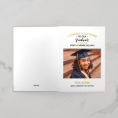 おめでとうカスタム写真大学院卒業 箔グリーティングカード (外側レイダウン)