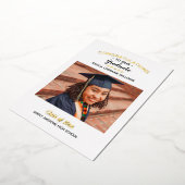 おめでとうカスタム写真大学院卒業 箔招待状 (回転した状態)