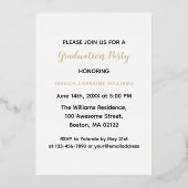 おめでとうカスタム写真大学院卒業 箔招待状 (裏面)