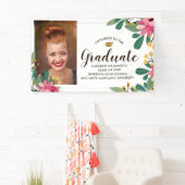 おめでとうカスタム卒業写真フローラ卒業式 横断幕 (インサイチュ)