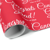 おめでとうカスタム大学院授業エレガント年度赤 ラッピングペーパー (ロールコーナー)