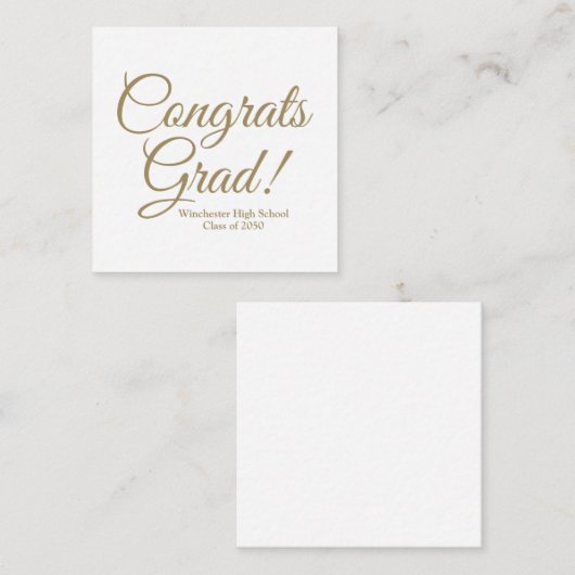 おめでとうカスタム大学院金ゴールド学年 エンクロージャーカード (正面/裏面)