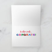 おめでとうカラフルおもしろい明るいフ数々のレーズ カード (内部)