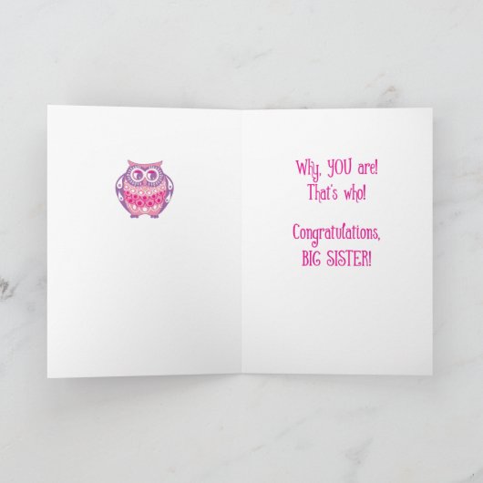 おめでとうカワイフクロウ カード (内部)