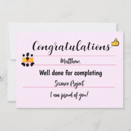 おめでとうカードかわいい顔 – ピンク シーズンカード